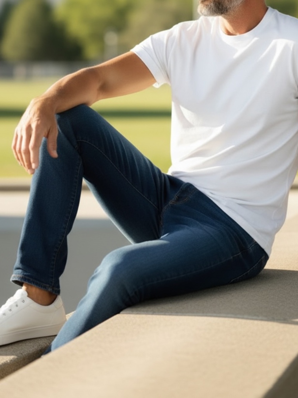 Mens Silver Jeans - ZAC